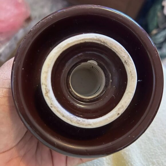 Vintage VICTOR Brown Ceramic Insulator - Picture 4 of 5